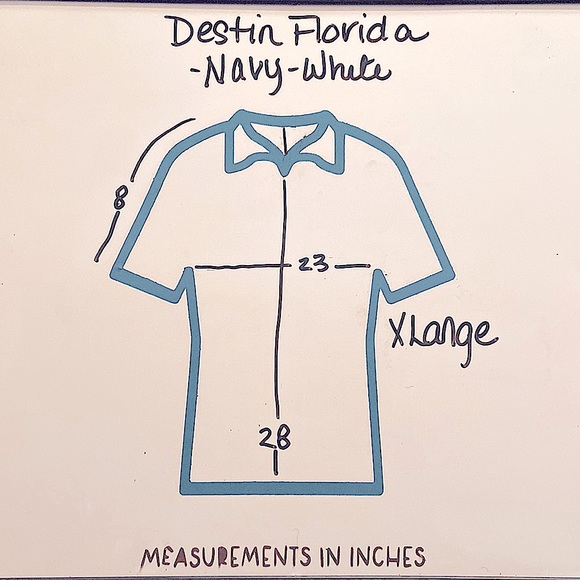 DESTIN Florida Navy & White Vacation Tee X-Large - Picture 6 of 7